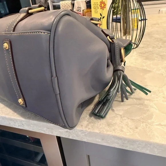 Dooney & Bourke large steel blue Florentine satchel - Picture 10 of 13